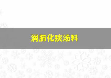 润肺化痰汤料