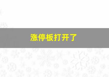 涨停板打开了