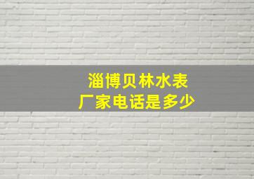 淄博贝林水表厂家电话是多少