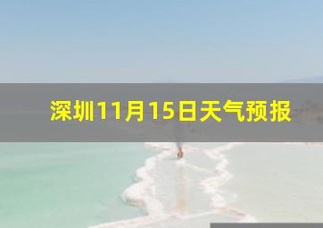 深圳11月15日天气预报