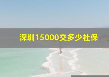 深圳15000交多少社保