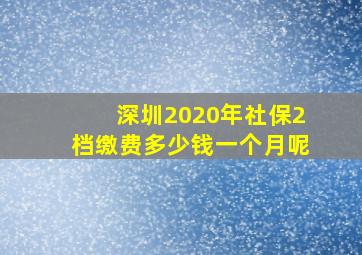 深圳2020年社保2档缴费多少钱一个月呢