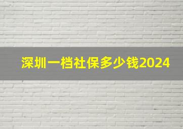 深圳一档社保多少钱2024