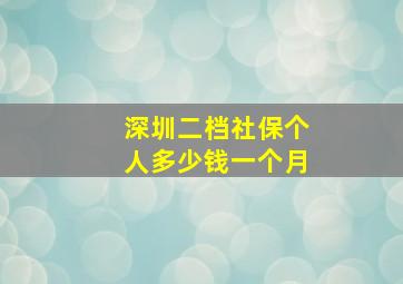 深圳二档社保个人多少钱一个月