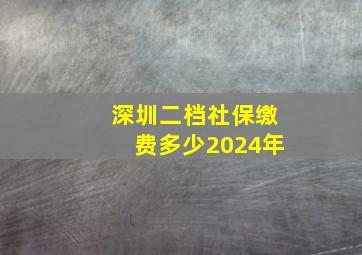 深圳二档社保缴费多少2024年