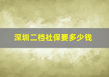 深圳二档社保要多少钱