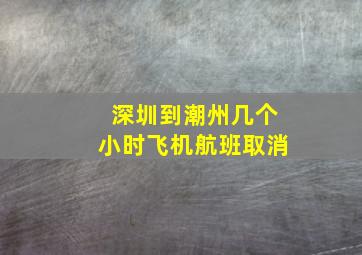 深圳到潮州几个小时飞机航班取消