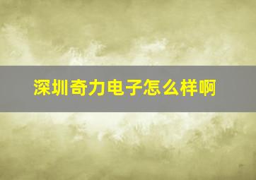 深圳奇力电子怎么样啊