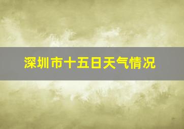 深圳市十五日天气情况