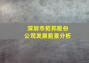 深圳市拓邦股份公司发展前景分析