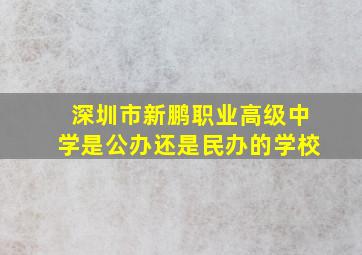 深圳市新鹏职业高级中学是公办还是民办的学校