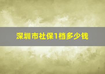 深圳市社保1档多少钱