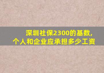 深圳社保2300的基数,个人和企业应承担多少工资