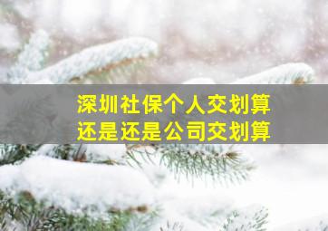 深圳社保个人交划算还是还是公司交划算