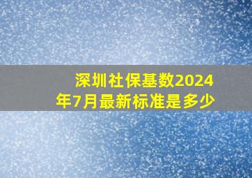 深圳社保基数2024年7月最新标准是多少