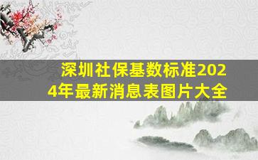 深圳社保基数标准2024年最新消息表图片大全