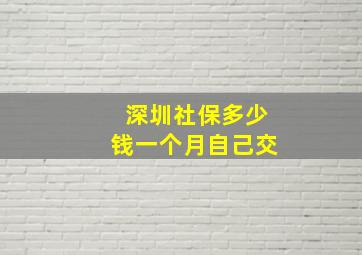 深圳社保多少钱一个月自己交