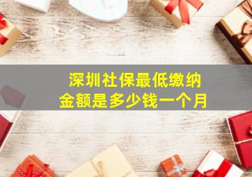 深圳社保最低缴纳金额是多少钱一个月