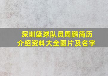 深圳篮球队员周鹏简历介绍资料大全图片及名字