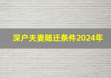 深户夫妻随迁条件2024年