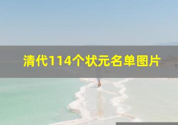 清代114个状元名单图片