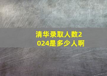 清华录取人数2024是多少人啊