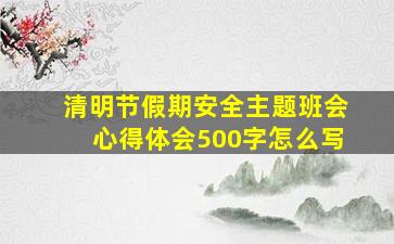 清明节假期安全主题班会心得体会500字怎么写