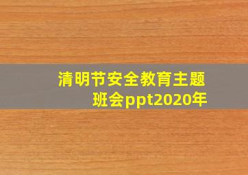 清明节安全教育主题班会ppt2020年