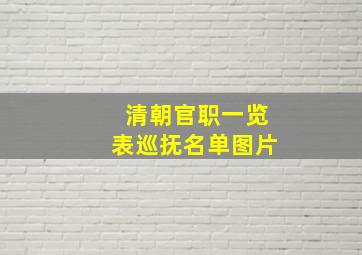 清朝官职一览表巡抚名单图片