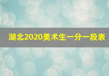 湖北2020美术生一分一段表