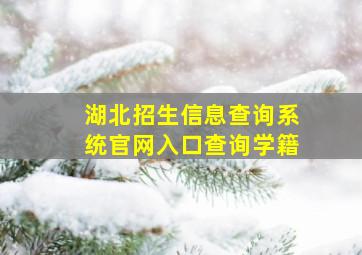 湖北招生信息查询系统官网入口查询学籍