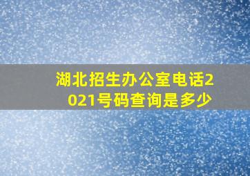 湖北招生办公室电话2021号码查询是多少