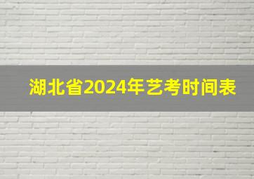 湖北省2024年艺考时间表