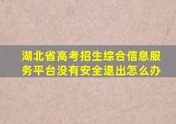 湖北省高考招生综合信息服务平台没有安全退出怎么办