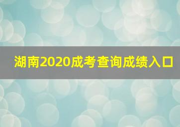 湖南2020成考查询成绩入口