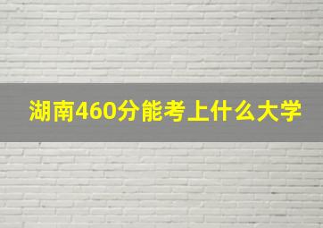 湖南460分能考上什么大学