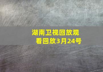 湖南卫视回放观看回放3月24号