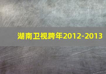 湖南卫视跨年2012-2013