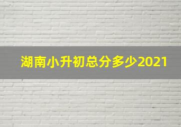 湖南小升初总分多少2021