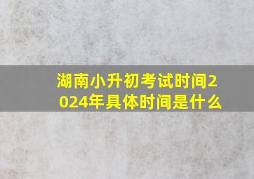 湖南小升初考试时间2024年具体时间是什么