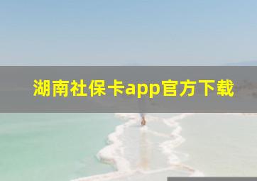 湖南社保卡app官方下载