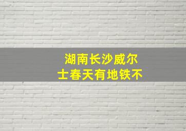 湖南长沙威尔士春天有地铁不