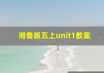 湘鲁版五上unit1教案