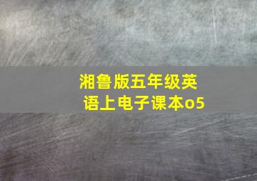 湘鲁版五年级英语上电子课本o5