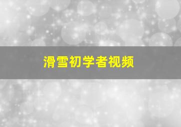 滑雪初学者视频