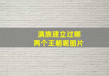 满族建立过哪两个王朝呢图片