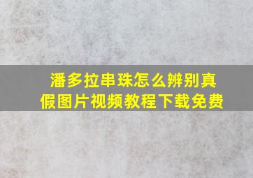 潘多拉串珠怎么辨别真假图片视频教程下载免费