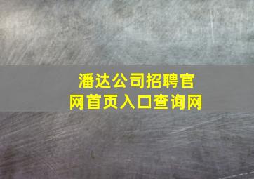 潘达公司招聘官网首页入口查询网