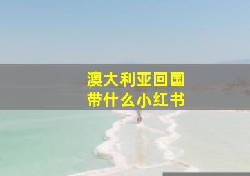 澳大利亚回国带什么小红书