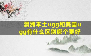 澳洲本土ugg和美国ugg有什么区别哪个更好